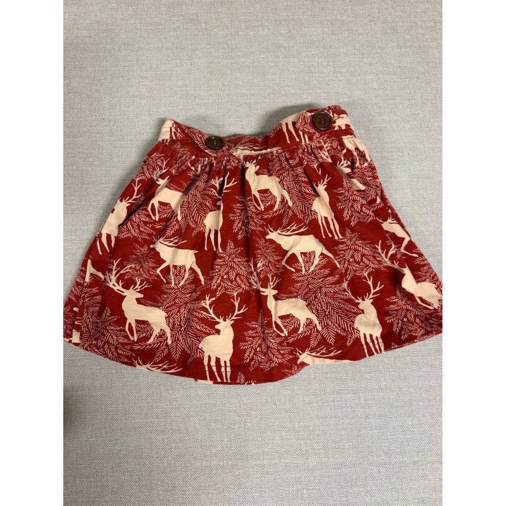 Sew Sassy Girls Reindeer Christmas Skirt Size 10 Holiday Pine Print Tie